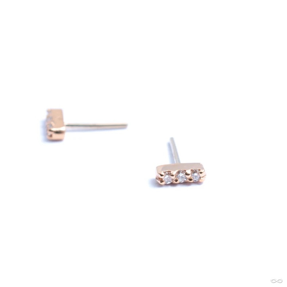 Pupil Hall Mini Major 14k Yellow Gold with White Diamonds Press-fit/threadless